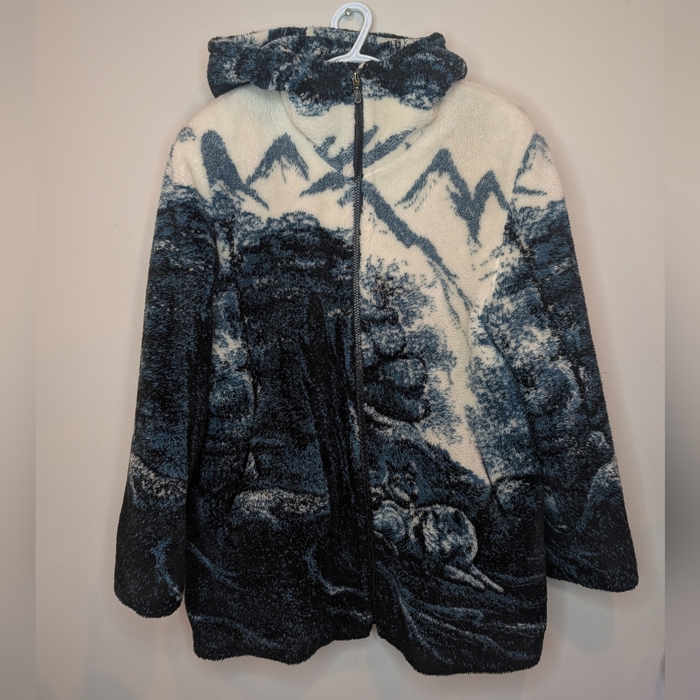 Vintage Country Comfort Wolf Mountain Sherpa Zip Hoodie XL - Picture 5 of 12